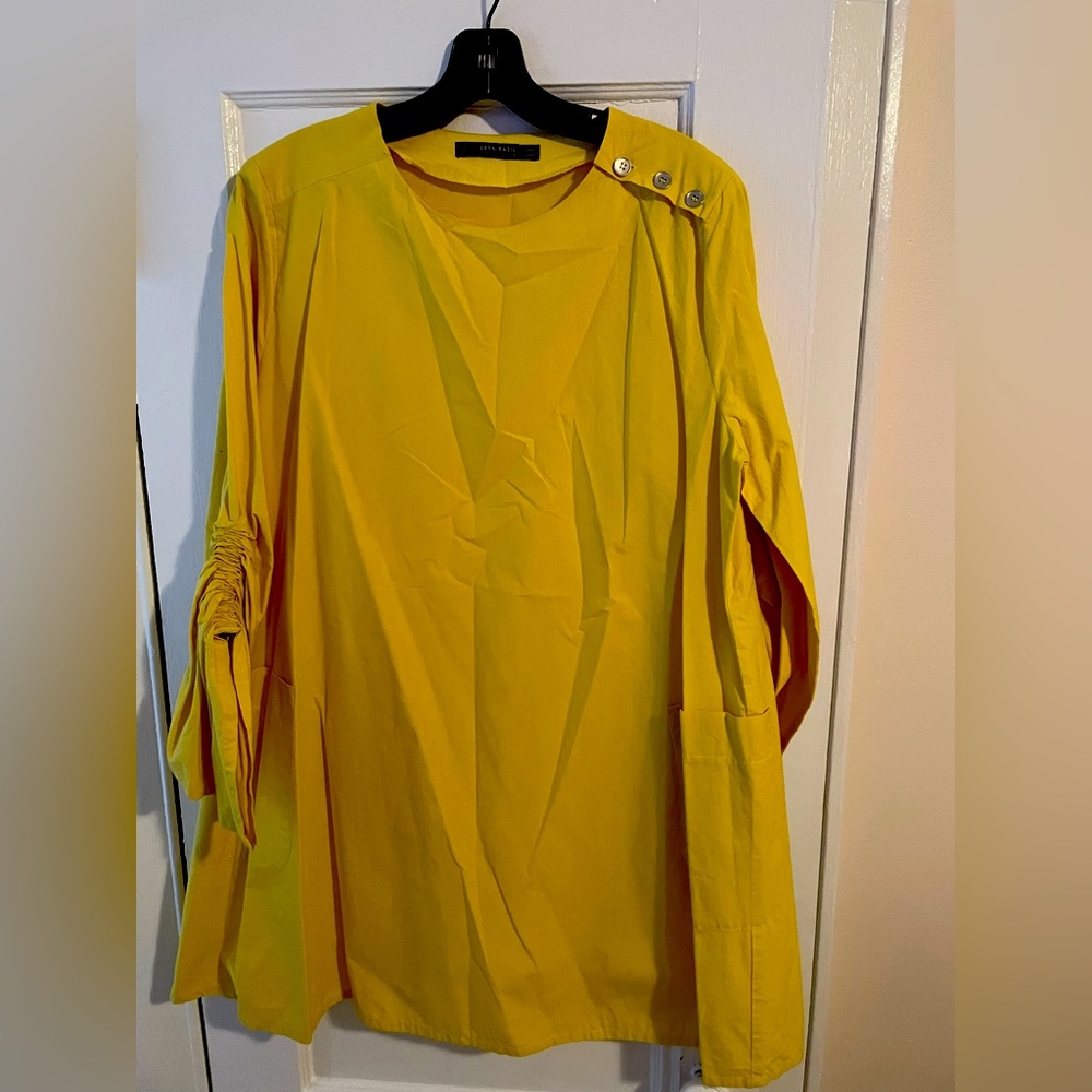 Yellow mini shift dress